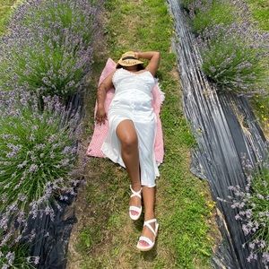 Zara (Oyster White) Satin Slip Dress